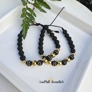 Gold & Black Men's Bracelet by LanMar